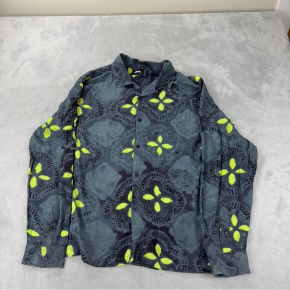 Stussy Men's Size Large Sonoma Camp Collar Printed Crepe Shirt 100% Rayon - Picture 1 of 15